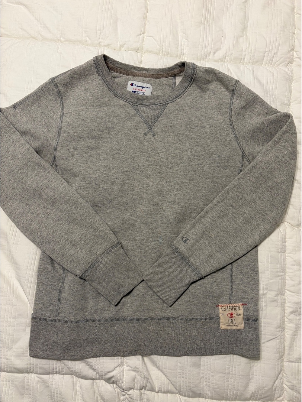 Champion Authentic Gray Crewneck Sweatshirt Size Small
